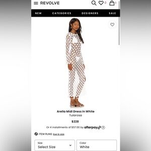 Tularosa White and Brown Arella Midi Dress